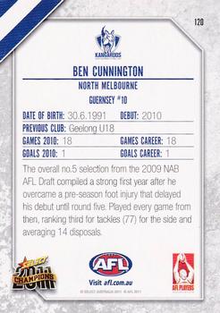 2011 Select AFL Champions #120 Ben Cunnington Back